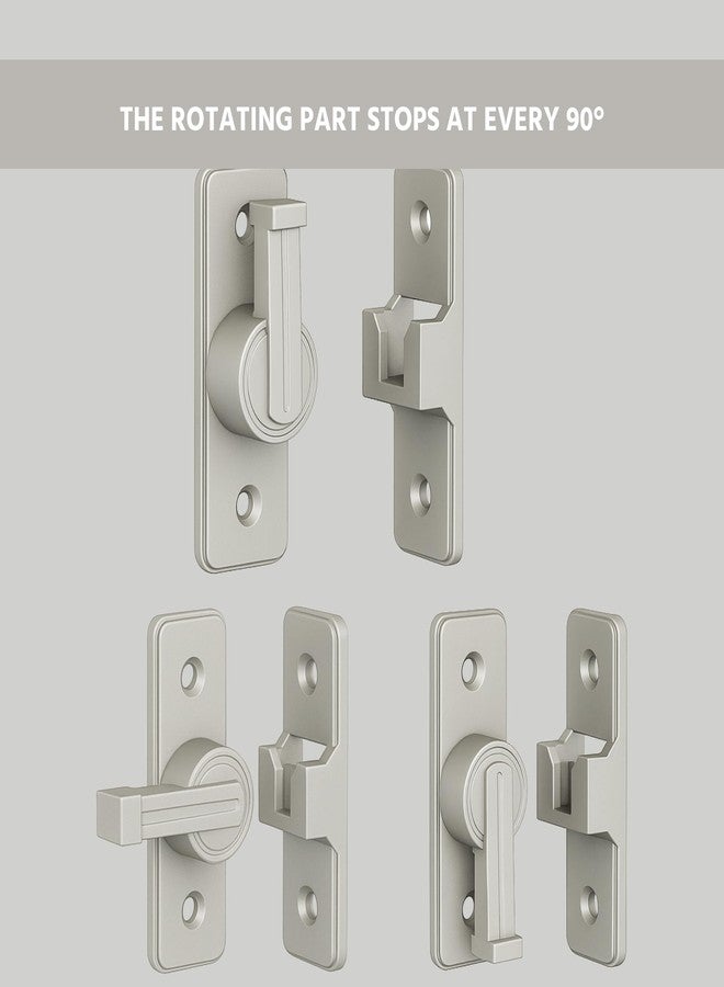 RETRIN 90 Degree Barn Door Lock Latch - Zinc Alloy Privacy Lock, Cannot Be Opened from Outside - Easy Install with Screws - for Bathroom, Garage, Bedroom, Cabinet, Barn (Nickel) - Image 4